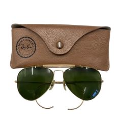 Ray Ban レイバン カラーレンズ サングラス ゴールド×グリーン ケース付き 夏 シューター ヴィンテージ B0409GG4FJ