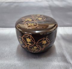 なつめ　平なつめ　茶道具　抹茶　漆塗　昭和レトロ【特価品　新品未使用】