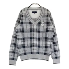 サイズ：M CALLAWAY キャロウェイ  Vネック ニットセーター チェック柄 グレー系 [240101475550] ゴルフウェア レディース ストスト