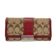 【COACH】コーチ 長財布 シグネチャー ボルドー レディース☆