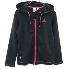 アディダス トレーニング 長袖 ジップパーカー M 黒 adidas レディース 古着 【240422】