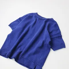 ルトリコチュール×イリアン ローブ Le Tricoteur × iliann loeb コットン サマーニット /ブルー トップス リブ 半袖【2400013580038】のサムネイル