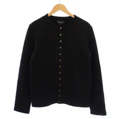 極美品　アニエスベーオム　裏毛スナップカーディガン　ブラック　1 プレッション 極美品 アニエスベーオム 裏毛スナップカーディガン ブラック 1