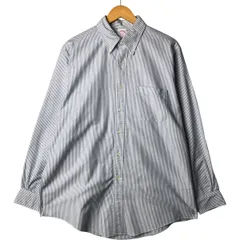 古着 80~90年代 ブルックスブラザーズ Brooks Brothers Est.1818 長袖 ボタンダウンストライプシャツ USA製 メンズL相当/eaa571367