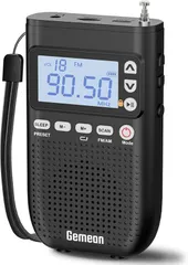 【在庫処分】2024年新開発 Gemean J-618 ワイヤレスイヤホンに接続可ラジオ AM FM ワイド FM 放送局手動プリセット TFカード（一曲リピート、シャッフル再生、全部再生対応） ブルートゥース機能 イヤホンジャック ブルートゥーススピ