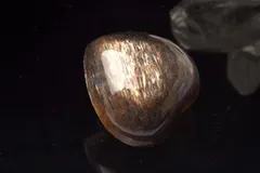 【１点物】インド産 ブラックサンムーンストーン 21x18mm ハート ルース パワーストーン 天然石 _PB7002