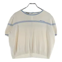 miumiu (ミュウミュウ) ロゴ バックボタン 半袖ニット レディース ホワイト MML041