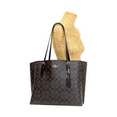 コーチ COACH モリー トート バッグ・シグネチャー キャンバス PVC / レザー 1665 肩掛け ハンドバッグ レディース ウォルナット / ブラック 正規品 中古 mbn11012
