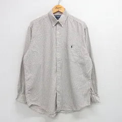 XL/古着 ラルフローレン ゴルフ 長袖 ブランド シャツ メンズ 90s ワンポイントロゴ TILDEN 大きいサイズ コットン ボタンダウン 薄ベージ