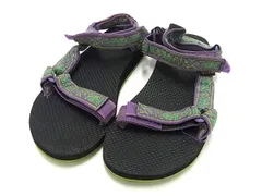 Teva テバ 総柄 スポーツサンダル 表記サイズ 24.0 シューズ 靴 レディース メンズ パープル系×ライトグリーン系 DF9028