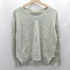◇ ⊂Φ NATURAL BEAUTY BASIC ナチュラルビューティーベーシック Vネック 長袖 ニット サイズM グリーン レディース E  【1502180045660】