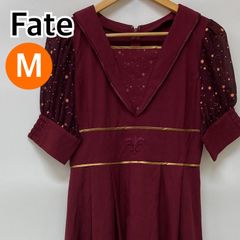 Fate フェイト ロングワンピース フレアスカート 半袖 神聖円卓領域キャロメット レディース エンジ Mサイズ【CT1201】