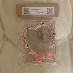 【在庫商品】天使のハート縁取りトレカケース🎀　キーホルダー/B8/トレカケース/クレイデコ/硬貨ケース/韓国/オタ活