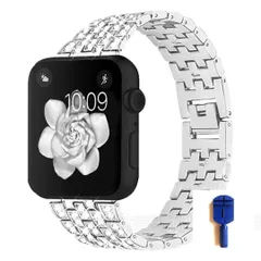 【SHOPS】AppleWatch ベルト ダイヤベルト 銀 バンド アップルウォッチ E019