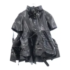 JUNYA WATANABE COMME des GARCONS (ジュンヤワタナベ コムデギャルソン) 22AW 再構築 フェイクレザージャケット ライダース ドレスコート レディース ブラック JJ-C019のサムネイル