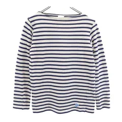 オーシバル フランス製 ボーダー柄 長袖 Tシャツ 1 青×生成り ORCIVAL バスクシャツ ロンT レディース 【中古】  【230126】 メール便可 【PD】