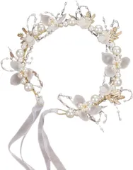 【在庫処分】YFFSFDC 髪飾り 花 カチューシャ パール 花飾り リボン 花冠 ヘアアクセサリー 入学式 卒業式 結婚式 髪飾り 披露宴 和装 写真撮影 女の子 プレゼント