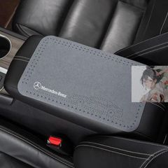 【美品・未使用新品】★メルセデス・ベンツ BENZ★グレー★車 アームレストマット カー肘掛けカバー 保護 クッションパッド 滑り止め アルカンターラ 車の装飾 aaex qtm