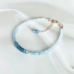 2種のアクアマリンのブレスレット【14kgf】