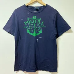 (^w^)b POLO RALPHLAUREN ポロラルフローレン 半袖 Tシャツ ブランドロゴ ロゴプリント イカリ アンカー カジュアル シンプル アウトドア タウンユース 綿100% ネイビー 子ども服 ジュニア キッズ 男の子 サイズL(14-16)