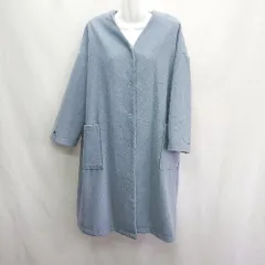 ◇ ITEMS URBAN RESEARCH アイテムズ アーバンリサーチ ノーカラー 長袖 コート サイズF ライトブルー系 レディース E  【1404240003217】