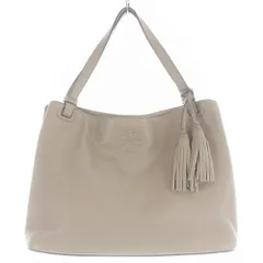 トリーバーチ TORY BURCH タッセルチャーム付き レザートートバッグ ショルダーバッグ 2way ロゴ グレージュ 10005416 /SR32 ■SH