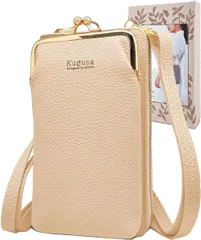 [Kugusa] てるぽっけ スマホポーチ レディース スマホショルダー スマホポシェット お財布ショルダー がま口 財布 斜め掛け （日本企画） 【ベージュ】