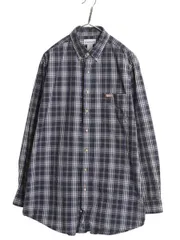 【お得なクーポン配布中!】 US企画 カーハート チェック 長袖 ボタンダウン シャツ メンズ L 長袖シャツ ワーク コットン ワンポイント ポケット付き マルチカラー BD