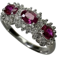 12号 ルビー 0.68ct ダイヤモンド 0.24ct リング・指輪 Pt900プラチナ 4.3g レディース 【中古】【真子質店】【NN】