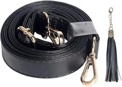【在庫処分】[BEAULEGAN] ショルダー ストラップ PU バッグ用 付け替え 調節可能 黒 広い1.8 cm (金バックル)