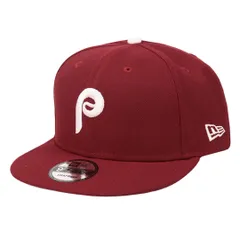 ニューエラ NewEra 9FIFTY フィラデルフィア・フィリーズ クーパーズタウン メンズ キャップ MLB スナップバック 復刻 ビンテージ 6パネル ワインレッド