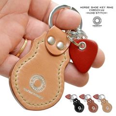 キーホルダー 革　メンズ レディース ブランド CROSS ROADS クロスロード コードバン ミニ 本革 馬革 コードヴァン ホースシュー ハンドステッチ キーケース キーリング 日本製 国産 ピック 鍵 カギ