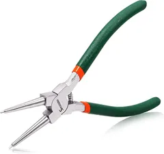 SPEEDWOX 穴用スナップリングプライヤー 先端ストレート 172mm Cリングプライヤー C型スナップリング着脱専用 リング外し 工具( グリーン,  7)