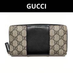 グッチ GGスプリーム 長財布 ベージュ×ブラック GUCCI
