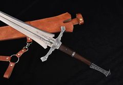 「エルデンロード 騎士大剣」ステンレス製（全長108.5cm・PU革鞘）美術刀 模擬刀 工芸品模造刀 西洋剣 中世ヨーロッパ風 西洋剣 十字軍剣