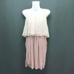 ◇ ◎ nano UNIVERSE サイドジップ シアー素材 結婚式 二次会 半袖 膝丈 ワンピース 表記なし ベージュ レディース E  【1310050008390】