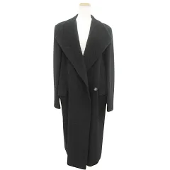 マックスマーラ MAX MARA 白タグ ウール カシミヤ混 ロング コート アウター 48 ブラック