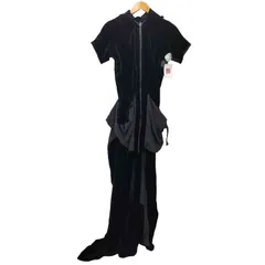 ヨウジヤマモト Yohji Yamamoto 異素材切替ダブルジップベルベットドレス レディース JPN：M のサムネイル