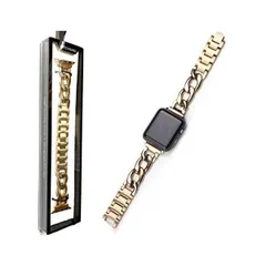 Royce&Roland Apple Watch ステンレス ピンクゴールド チェーン ベルト ギフト (ローズゴールド 38/40/41mm)