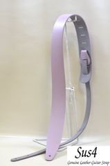 ハンドメイド＆国内生産 ギターストラップ　革(Genuine Leather Guitar Strap)　藤色