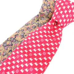 【タグ付き未使用】 ロエベ 高級シルクネクタイ 総柄 ピンク タグ付き未使用】 ロエベ 高級シルクネクタイ 総柄 ピンク タグ