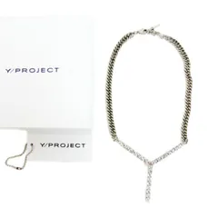 Y/PROJECT ワイプロジェクト グレンマーティンス 22SS MAXI Y RHINESTONE NECKLACE マキシY ラインストーン  チェーンネックレス メタル SILVER シルバー - メルカリ