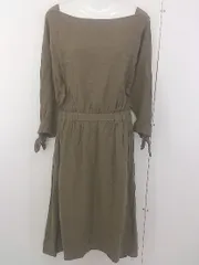 ◇ RNA アールエヌエー リネン混 ウエストゴム 七分袖 膝下丈 ワンピース サイズM ブラウン レディース  【中古】 【1206220002155】のサムネイル