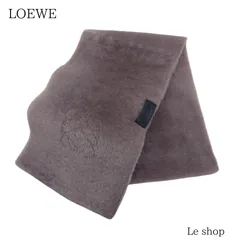 LOEWE ロエベ マフラー アナグラム ラベンダーグレー系 レディース 中古