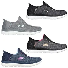 スケッチャーズ skechers スニーカー レディース 149937w スリップインズ サミッツ ダズリング ヘイズ Summits Dazzling Haze ブラックxホワイト 23.5cm