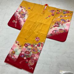 希少 正絹 縮緬 アンティーク羽織 子供着物 橘柄 - メルカリ