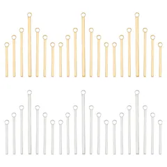 [UNICRAFTALE] 44個 4サイズ23-43mm 2色 スティックチャーム ステンレスチャーム 棒 バー パーツ メタルスティック チャーム カン付き メタルチャーム 金属チャーム ゴールデン ジュエリー作り ピアス アクセサリーパーツ クラフト 手