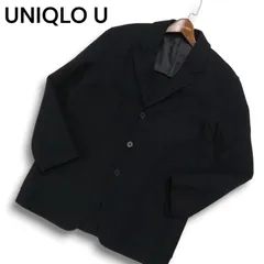 UNIQLO U ユニクロ ユー ルメール 秋冬 背抜き ウール★ ブレンド アンコン テーラード ジャケット Sz.M メンズ 黒