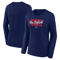 【送料無料】 アンブランデッド レディース Tシャツ トップス Women's Navy New England Patriots Grip Long Sleeve T-Shirt Pat Navy