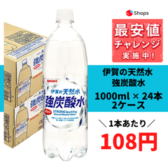 サンガリア 伊賀の天然水 強炭酸水 1000ml 1L×2ケース/24本